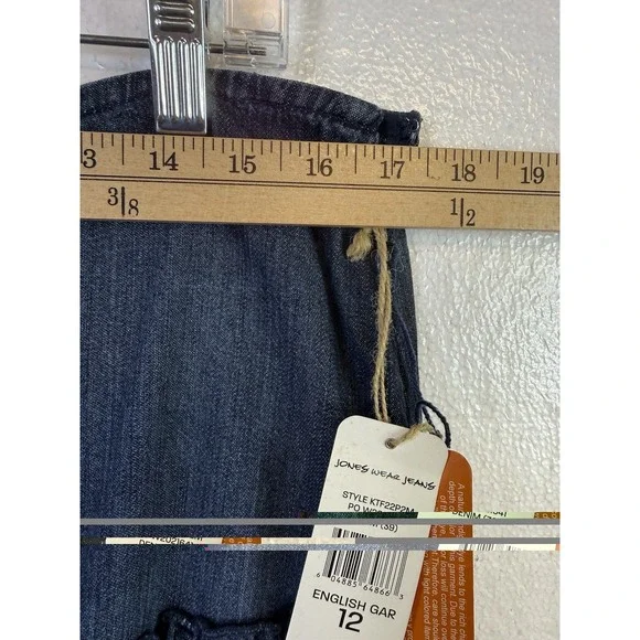 Jones Wear Jeans Women Skirts Size 12 Blue Wash Denim Casual Western Y2K NWT - Picture 6 of 9